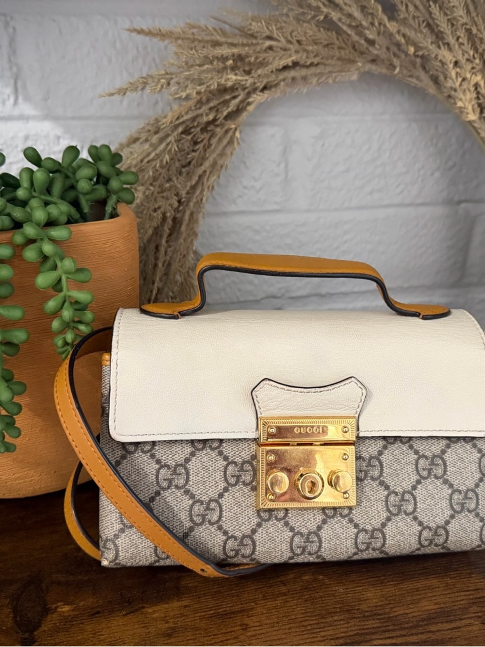 GG Supreme Monogram New Sakai Calfskin Mini Padlock